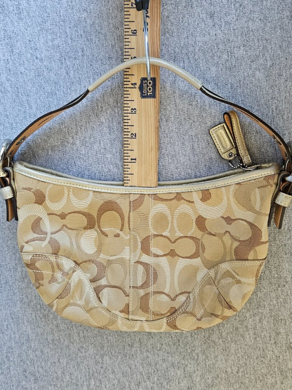 Coach Vintage Signature Small Soho Hobo Shoulder Bag Gold Metallic Optic C Y2K - Picture 15 of 16